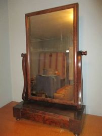 Antique dressing mirror, mahogany veneer, Empire style