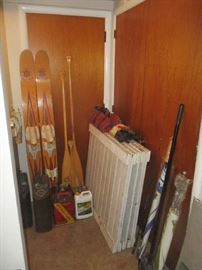 water skis', oars and garage items