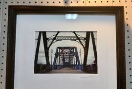 Framed, Matted, and Signed Chattanooga Art (Walnut Street Bridge)