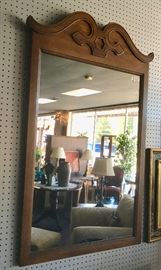 Large Wooden Antique Mirror