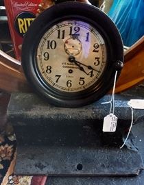 Vintage U.S. Mariner's Clock AND a 42 lb. Anvil