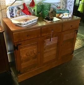Mid Century Modern Louvered-Door Buffet 