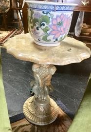 Marble Cherub Based Side Table