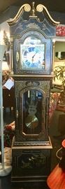 Tempus Fugit Black & Gold Hand Painted Grandfather Clock 