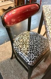 Closer look at the upholstery on the chairs