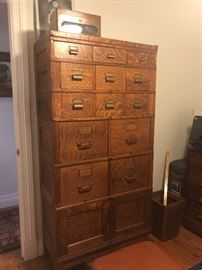 c.1900, stunning quarter sawn tiger oak file cupboard/cabinet, with SDG&E Co. brass label, by Yawman & Erbe Wood, Rochester NY