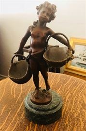 Bronze girl statue