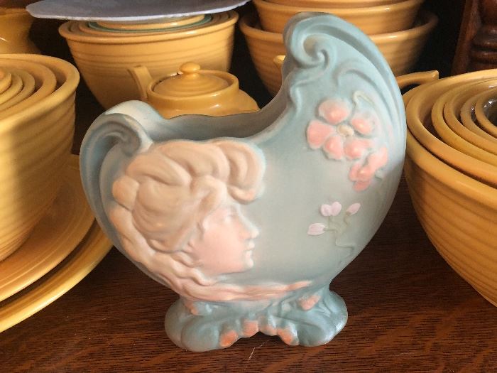 Art Nouveau unglazed Weller vase -rare