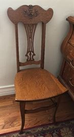 Carved and very high back hall chair with Northwide carve face