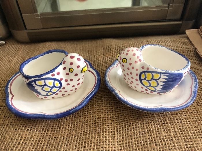 Henriot Quimper French pottery egg cups