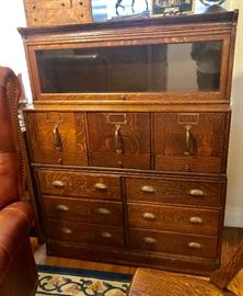 Very unusual barristers book case and file cabinet