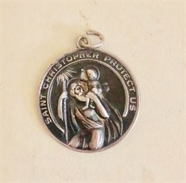 Sterling silver Saint Christopher pendant