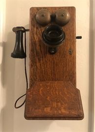 Antique Western Electric wallmount crank  telephone with Bakelite 