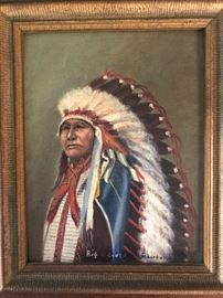Oul painting of Big Beaver by M. Bostwick