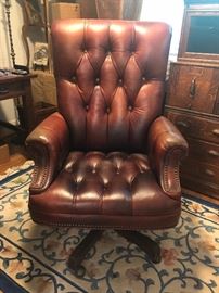 Lexington leather swivel armchair