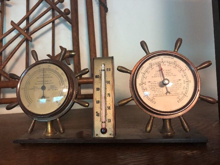 Cantelever Hygrometer, thermometer and Stormy Change gauges by Swift & Anderson, Boston, MASS