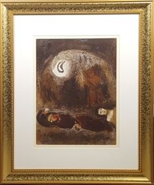 1960 Marc Chagall Mourlot Lithograph Ruth at the Feet of Boaz
