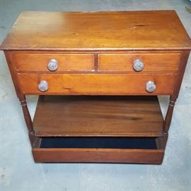 1800s Console table with pressed glass knobs