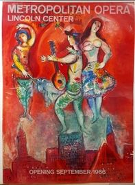 1966 Marc Chagall Mourlot Metropolitan Opera Poster