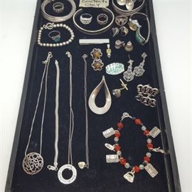 Tray lot of Sterling Silver Jewelry