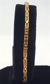 14k Yellow Gold Flat Byzantine Bracelet