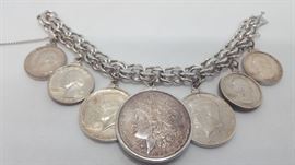 Sterling Silver Money Charm Bracelet