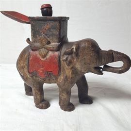 1880's "Elephant with Howdah - Man Pops Out" Bank