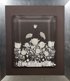 Mel Diamond Mid-century Lucite Sculpture Plaque