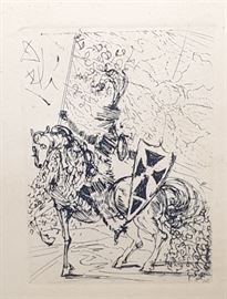 Salvador Dali Life time etching  "El Cid" in Original Frame