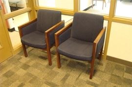 2 Mid Century Wood Framed Chairs
