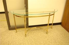 Brass Glass Top Couch Table
