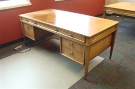 Vintage Art Deco Stow and Davis Wood Executive Desk
