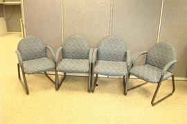 4 United Chair Co. Steel Framed Padded Chairs
