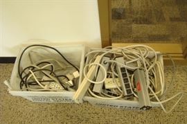 2 Bins Full of Power Strips
