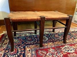 Antique leather stool