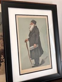 Antique print- Tolstoy: Published in Vanity Fair was a British weekly magazine published from 1868 to 1914. Subtitled "A Weekly Show of Political, Social and Literary Wares", it was founded by Thomas Gibson Bowles, who aimed to expose the contemporary vanities of Victorian society.