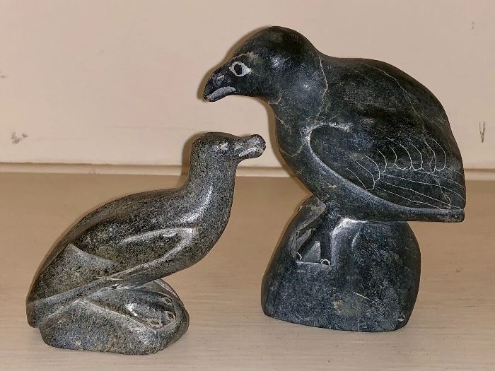 Soapstone carvings by Inuit artists