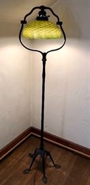 Tiffany Harp floor Lamp Base with a Damascene Shade - 