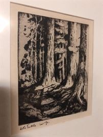 Henry Emerson Tuttle, Drypoint etching, signed lower left