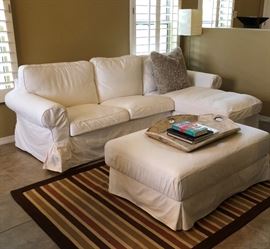 IKEA Sofa w Chaise and Ottoman