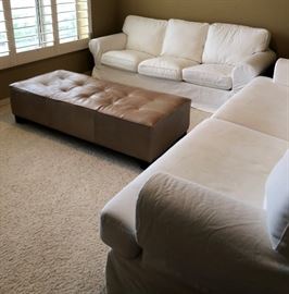 IKEA Sofa 3-Cushion and 2 Cushion , Rectangular Ottoman