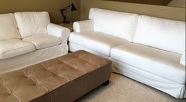 IKEA Sofa 3-Cushion and 2 Cushion , Rectangular Ottoman