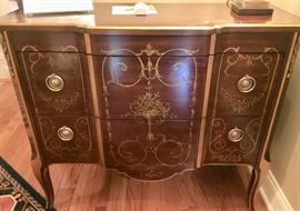 9. John Widdicomb Hand Painted Chest with 2 Drawers (38" x 16" x 32")