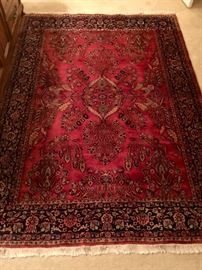 120. Red Hand Knotted Wool Rug (5'6" x 7'8")