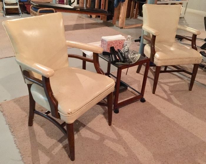 146. Pair of Ivory Mid Century Side Chairs (22" x 22" x 34")