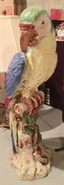 152. Hand Painted Ceramic Parrot (30")