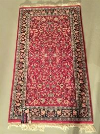 243. Hand Made Wool Area Rug Red & Navy (3' x 5'4")