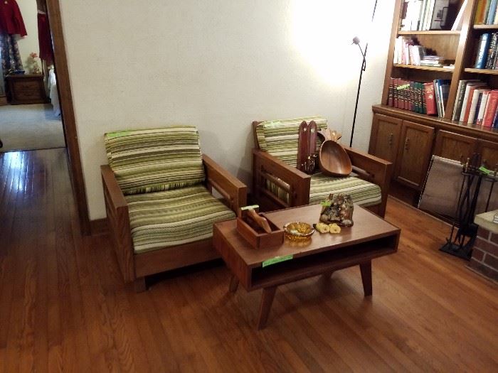 Mid century chairs and table