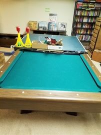 Montgomery wards pool table comes with pool access and pingpong accessories 