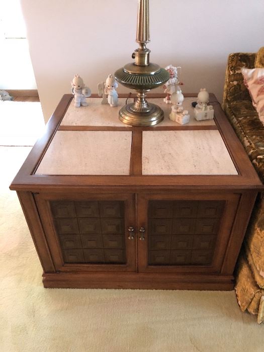 Vintage marble top end table